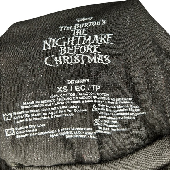 The Nightmare Before Christmas Black Summer Fear Fest Shirt Adult Size XS Masks - Picture 5 of 6